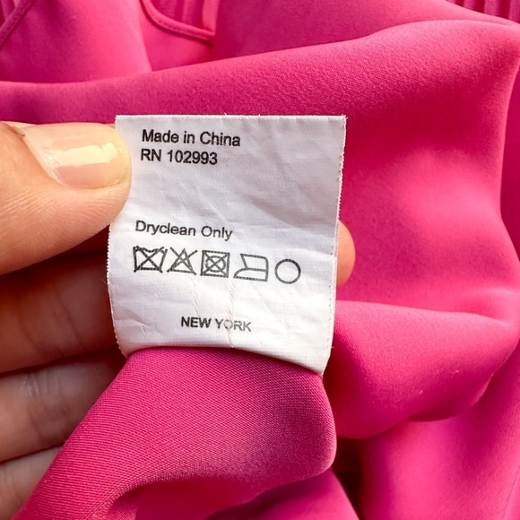 Prabal Gurung Collective Pleated Tiered Sleeve Pink Blouse Size 6 - Picture 7 of 8